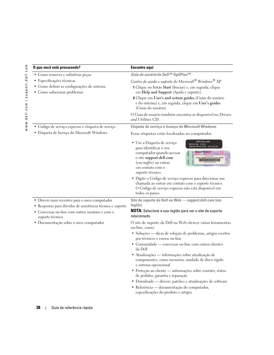 Dell OptiPlex 170L User Manual | Page 38 / 100