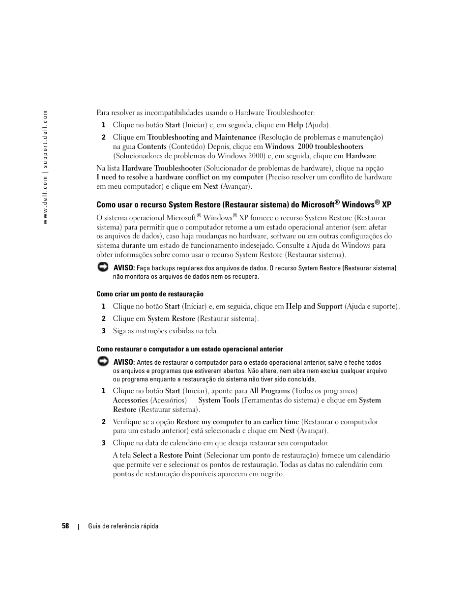 Dell OptiPlex 170L User Manual | Page 58 / 100