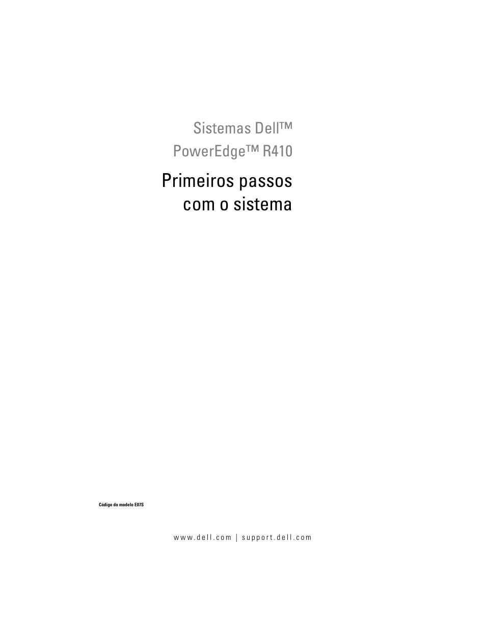 Primeiros passos com o sistema, Sistemas dell™ poweredge™ r410 | Dell PowerEdge R410 User Manual | Page 27 / 50