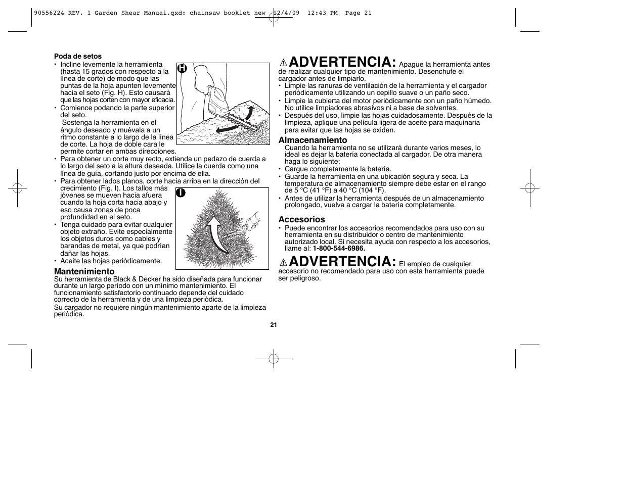 Advertencia | Black & Decker GSL35 User Manual | Page 21 / 28