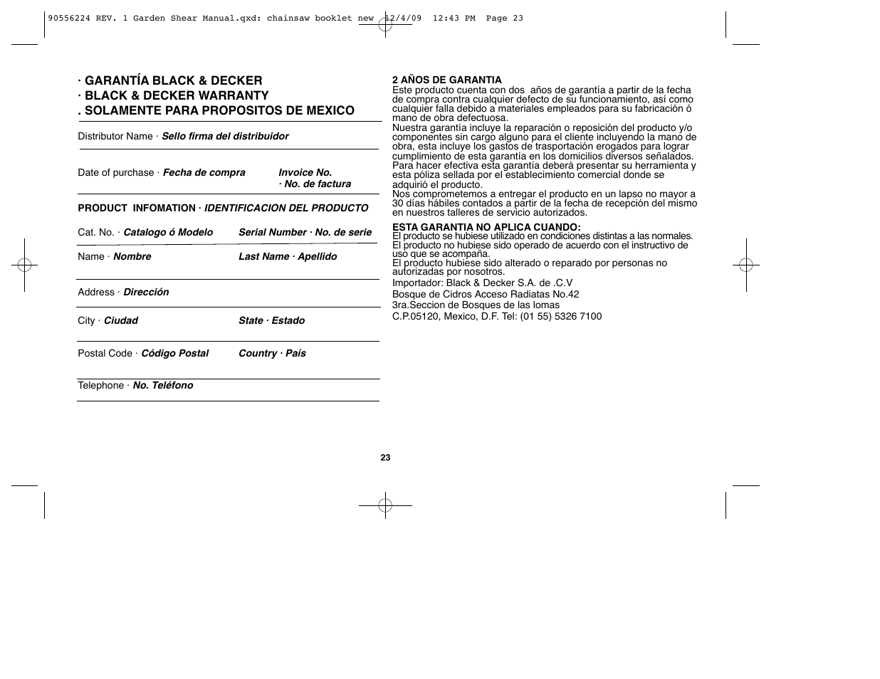 Black & Decker GSL35 User Manual | Page 23 / 28