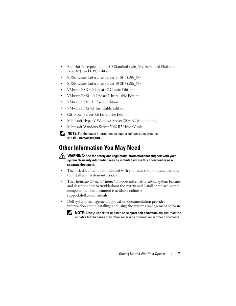 Other information you may need | Dell PowerEdge R415 User Manual | Page 9 / 52