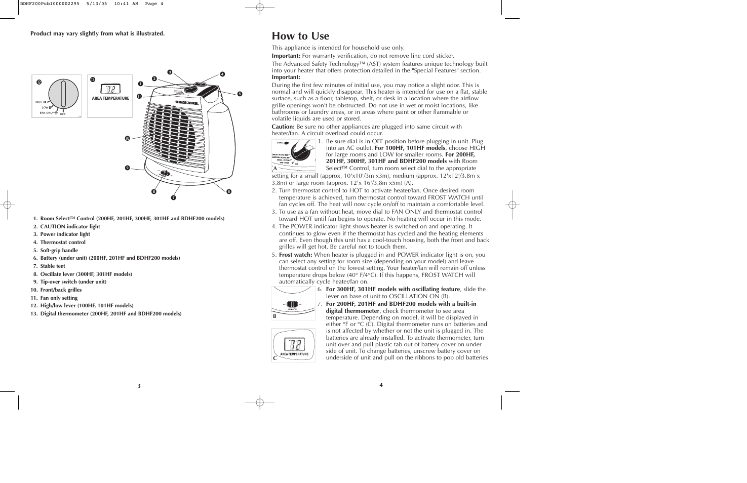 How to use | Black & Decker 300HF User Manual | Page 3 / 13