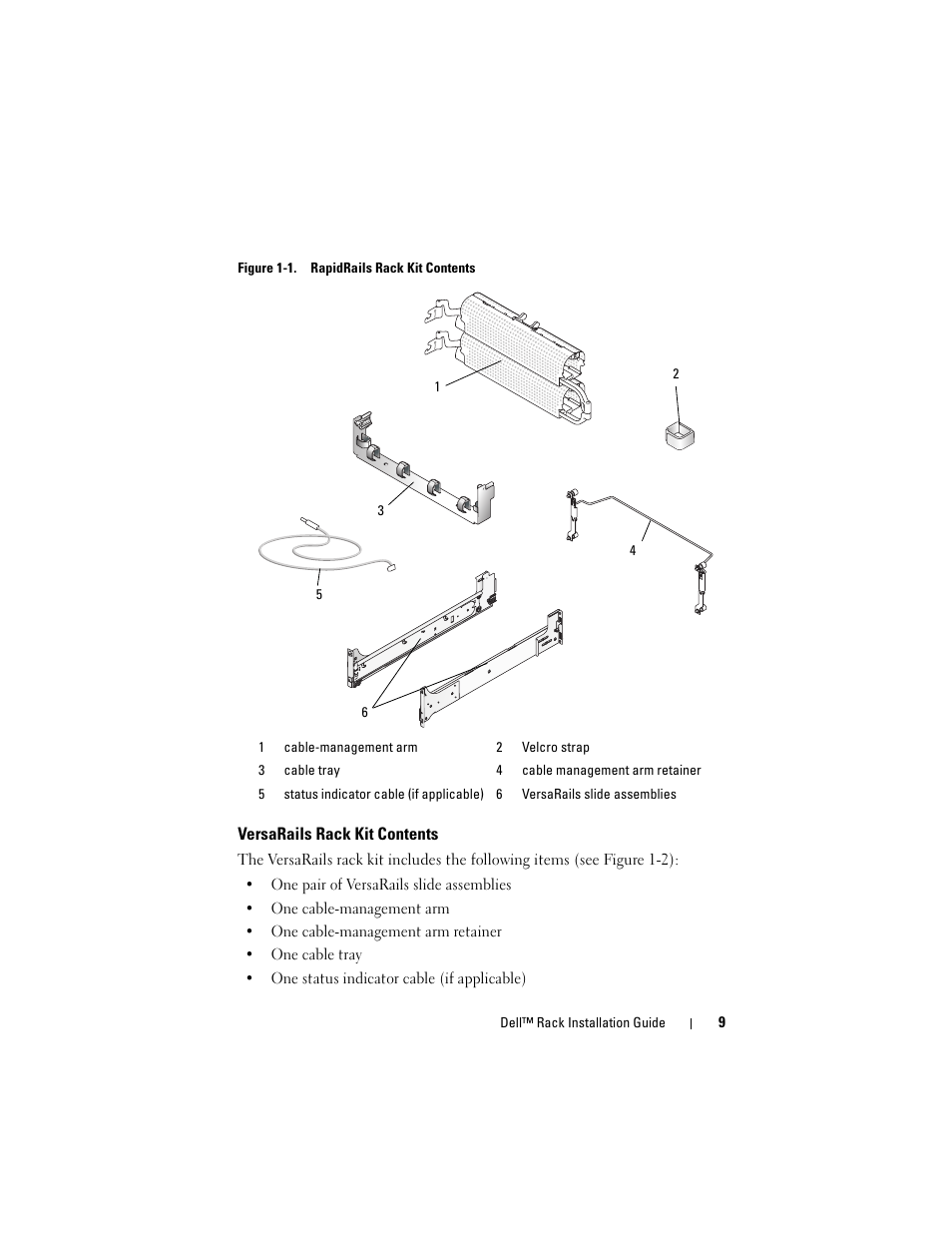 Versarails rack kit contents | Dell PowerEdge R905 User Manual | Page 11 / 142