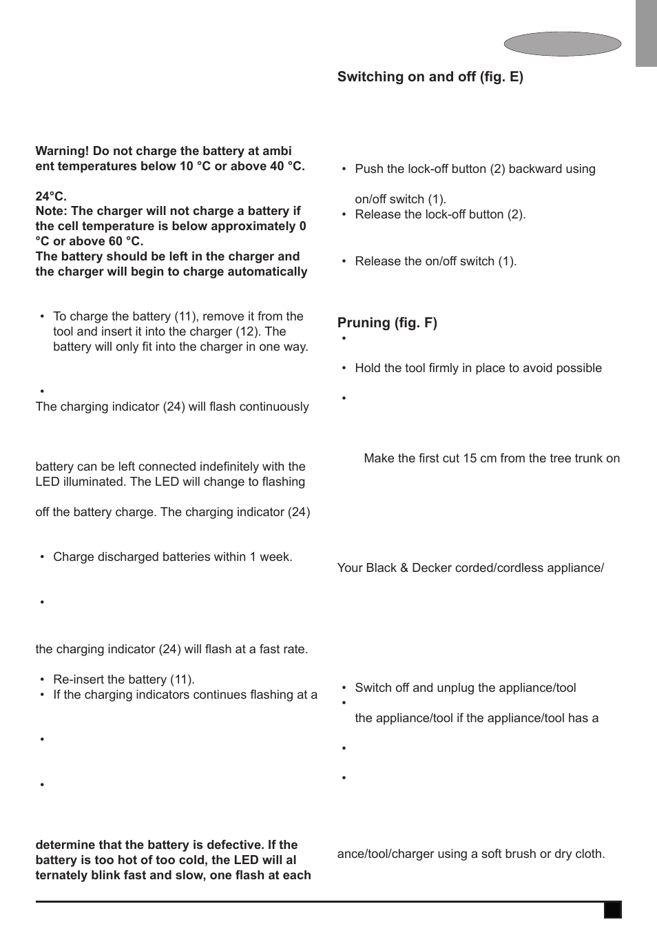 Cleaning, maintenance and storage | Black & Decker GPC1800L User Manual | Page 9 / 16