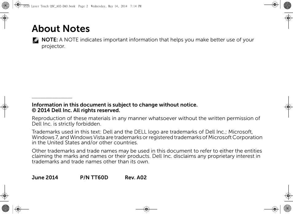 Dell S520 Projector User Manual | Page 4 / 60