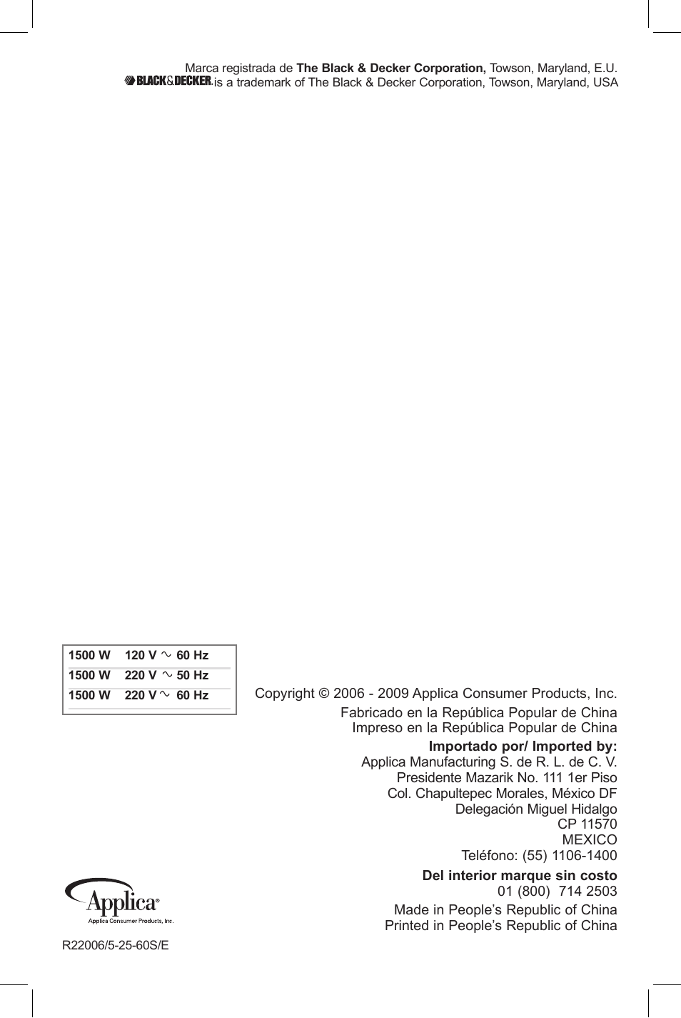 Black & Decker AS700 User Manual | Page 11 / 11