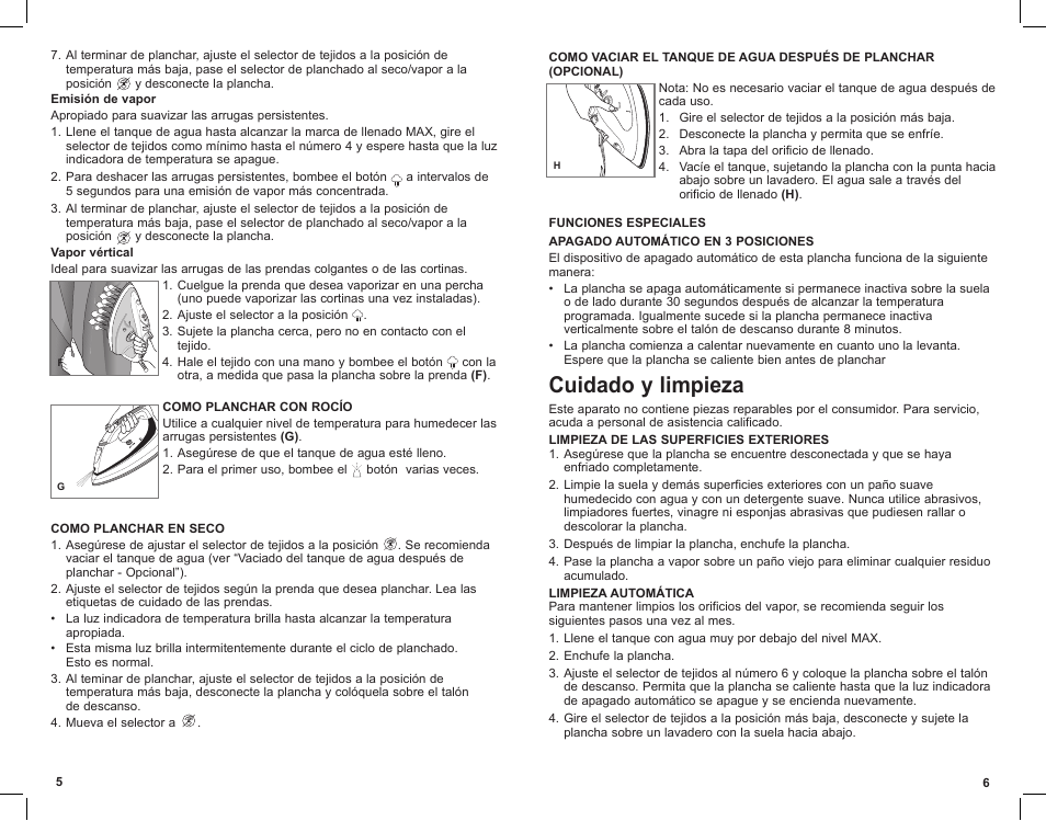 Cuidado y limpieza | Black & Decker AS700 User Manual | Page 4 / 11