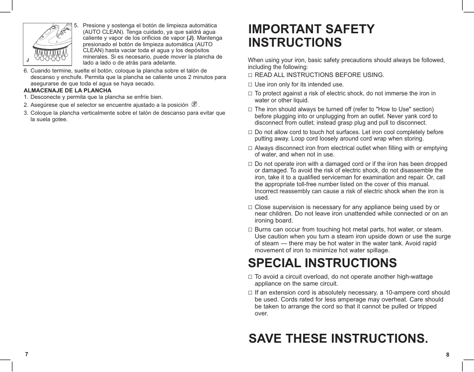 Special instructions | Black & Decker AS700 User Manual | Page 5 / 11