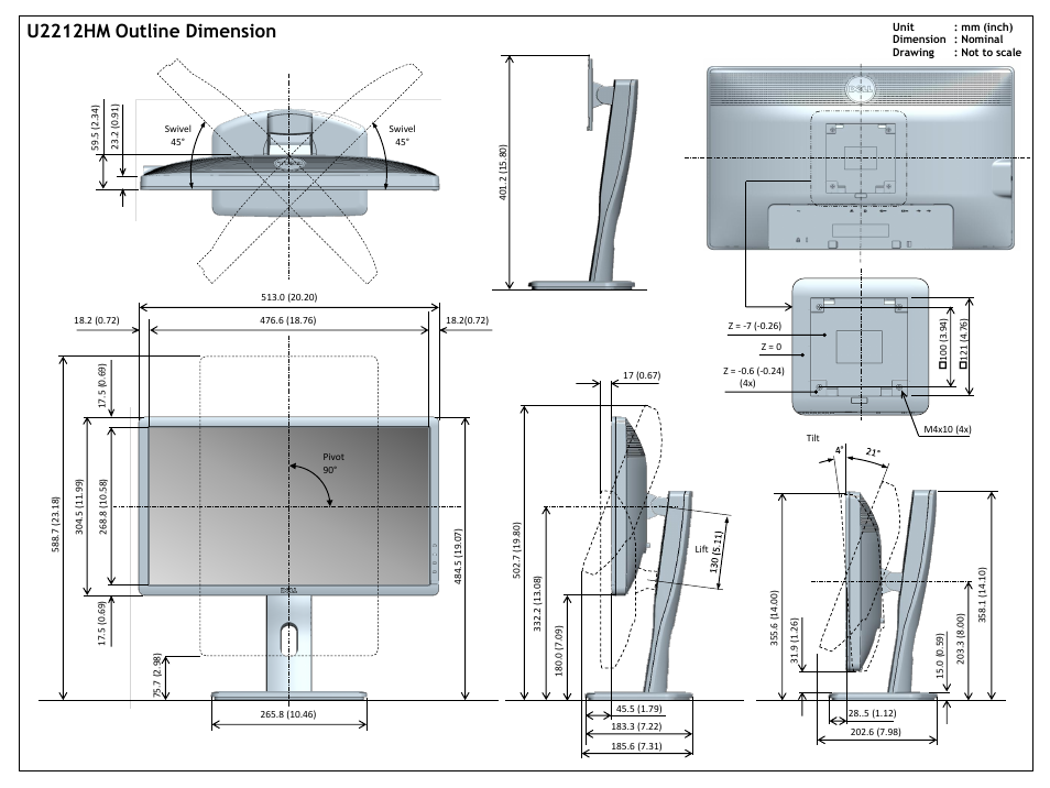 Dell U2212HM Monitor User Manual | 1 page