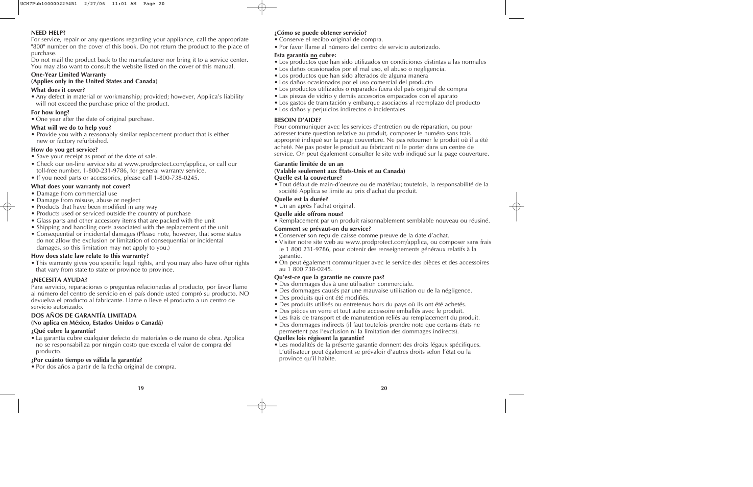 Black & Decker UCM7T User Manual | Page 11 / 13