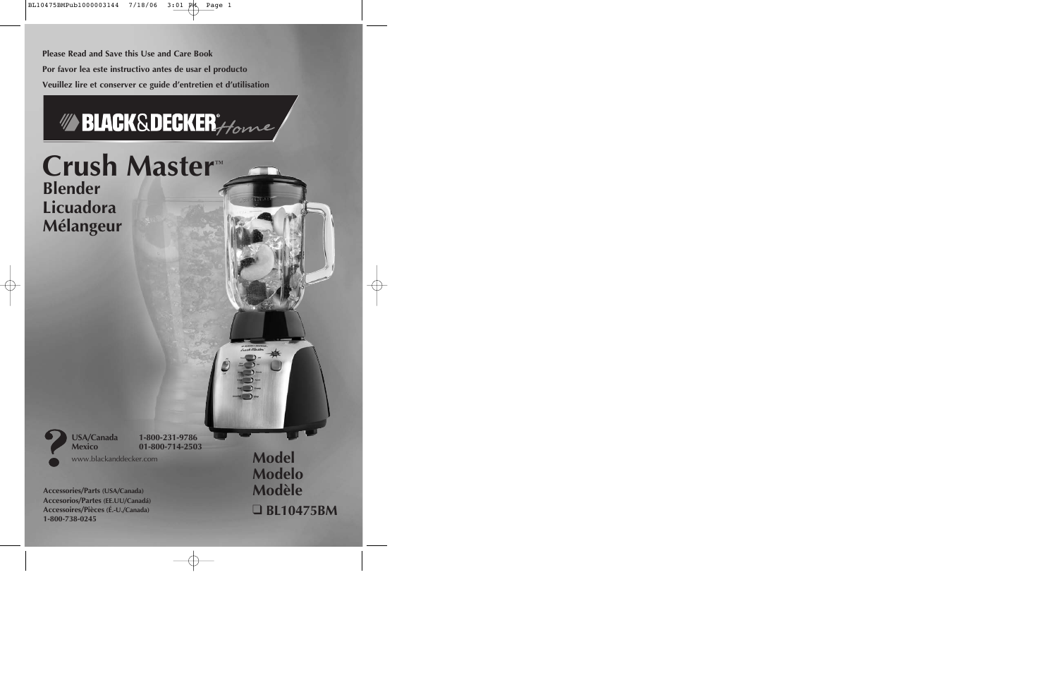 Black & Decker BL10475BM User Manual | 13 pages