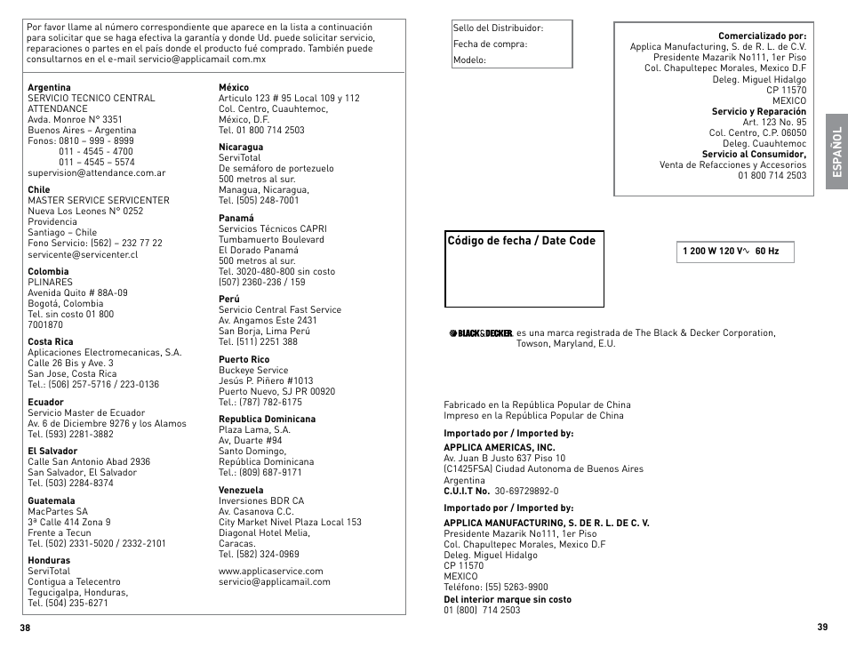 Black & Decker TRO480BS User Manual | Page 20 / 21