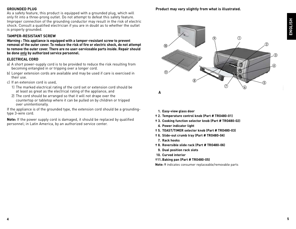 Black & Decker TRO480BS User Manual | Page 3 / 21