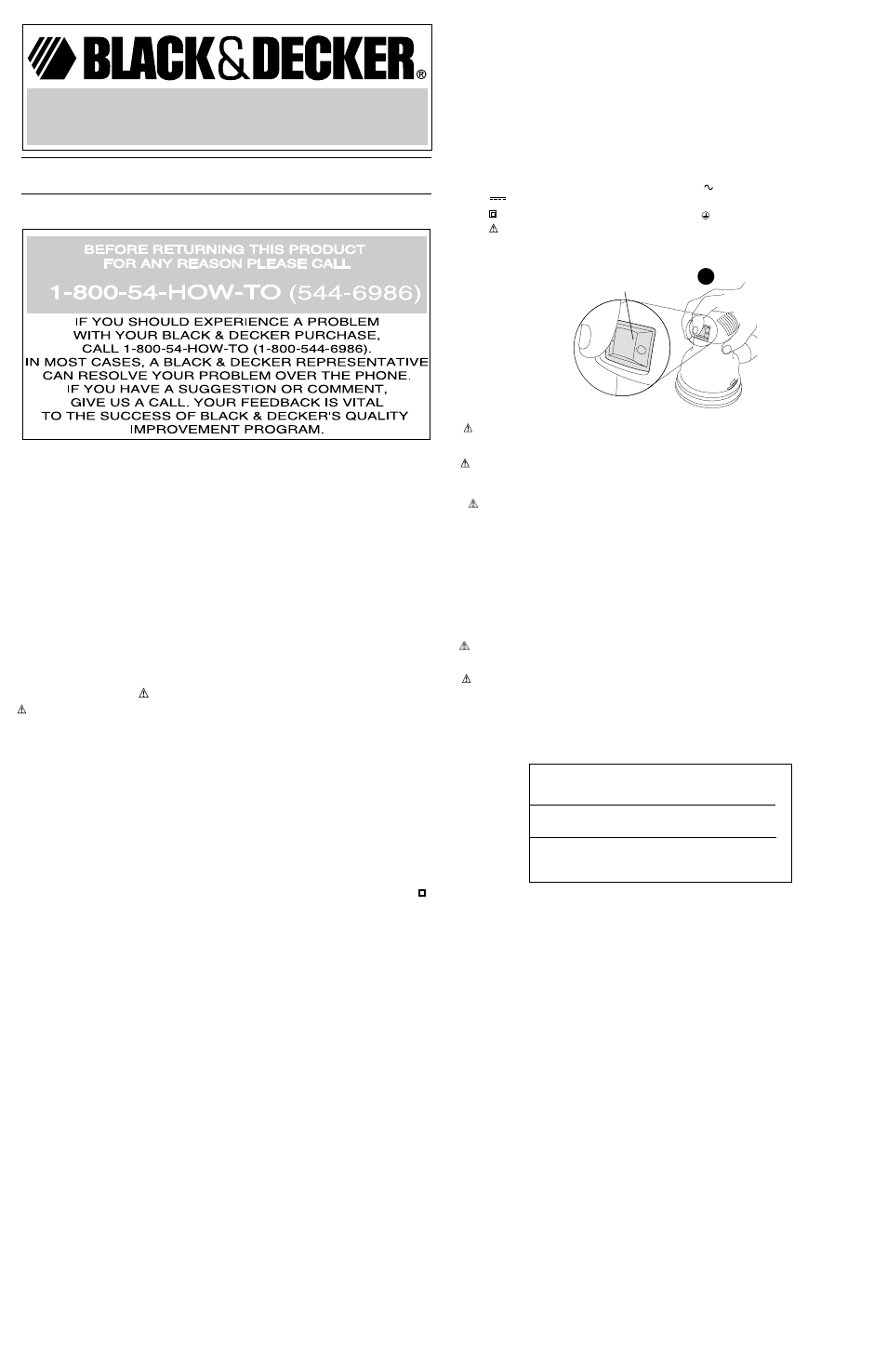 Black & Decker RO100 User Manual | 4 pages