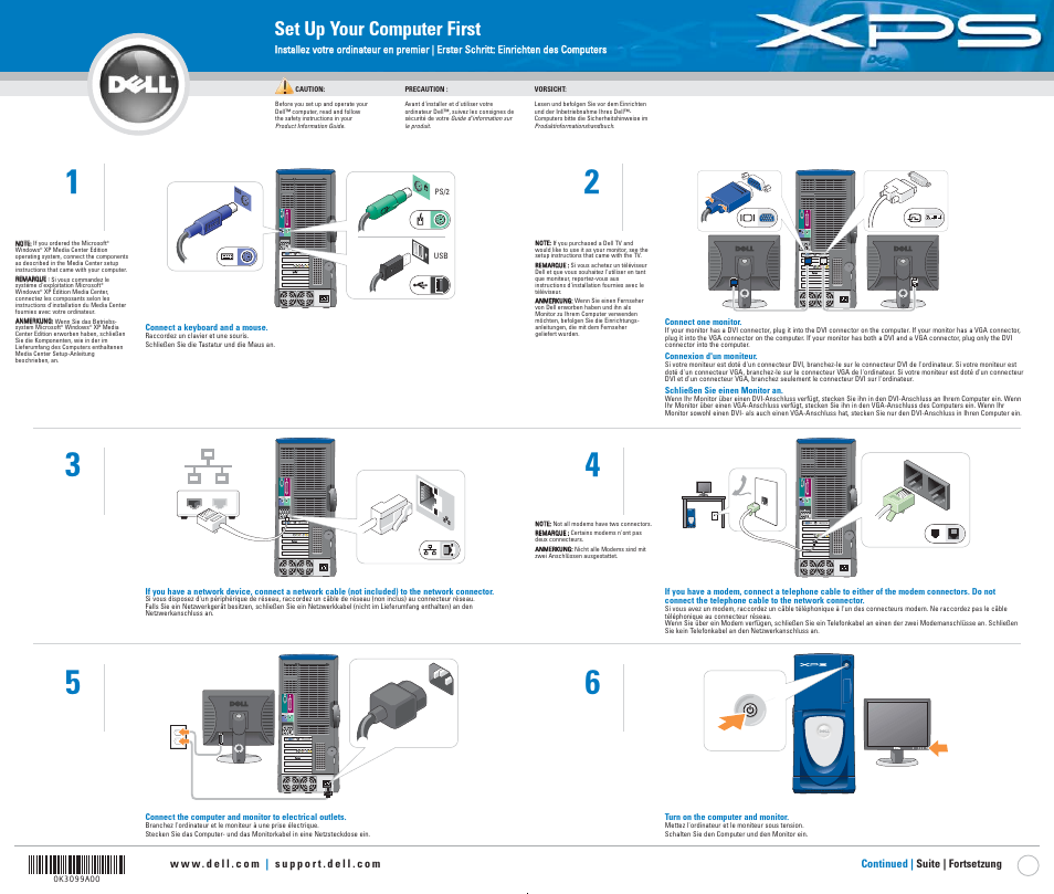 Dell XPS/Dimension XPS Gen 3 User Manual | 2 pages