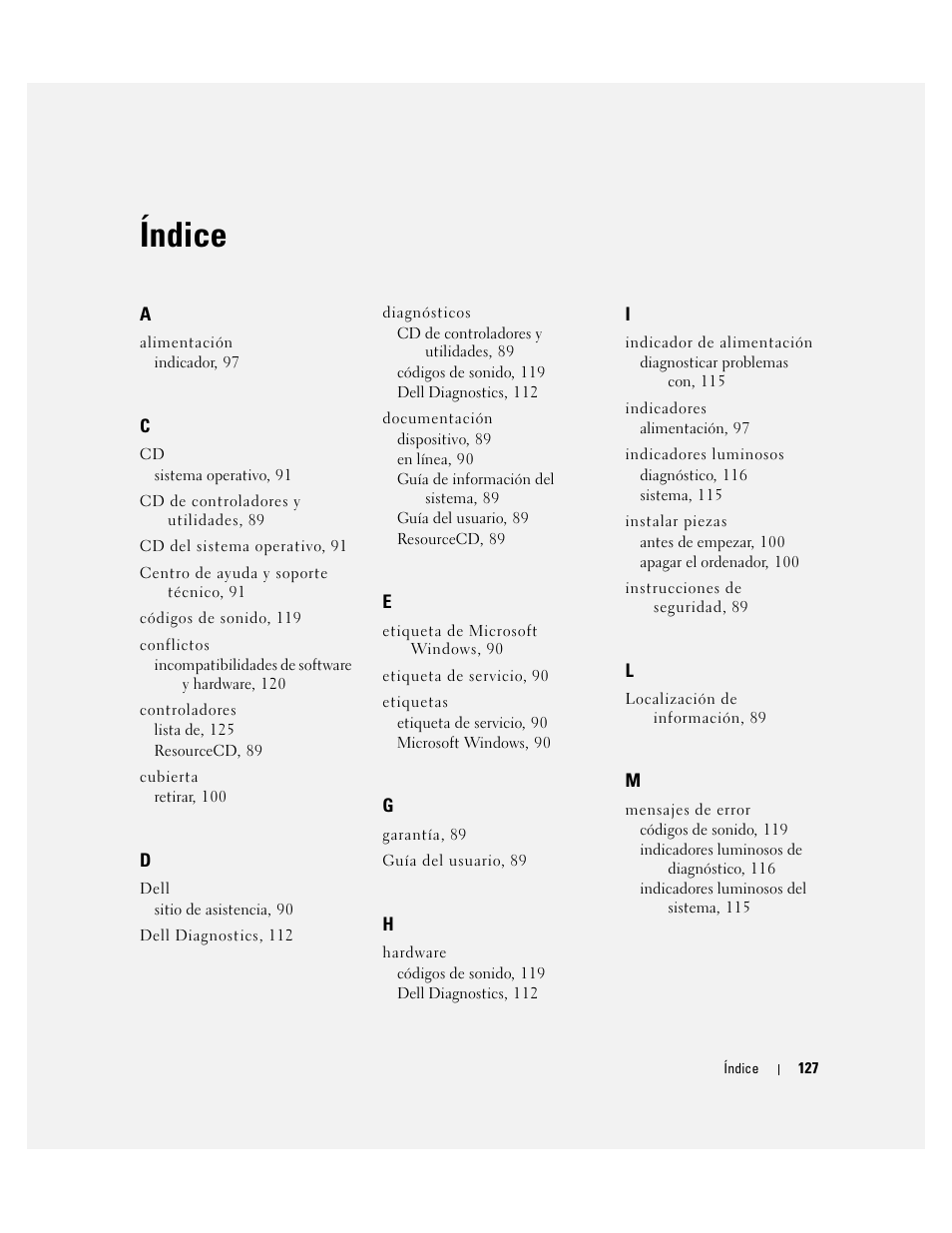 Índice | Dell OptiPlex 210L User Manual | Page 127 / 128