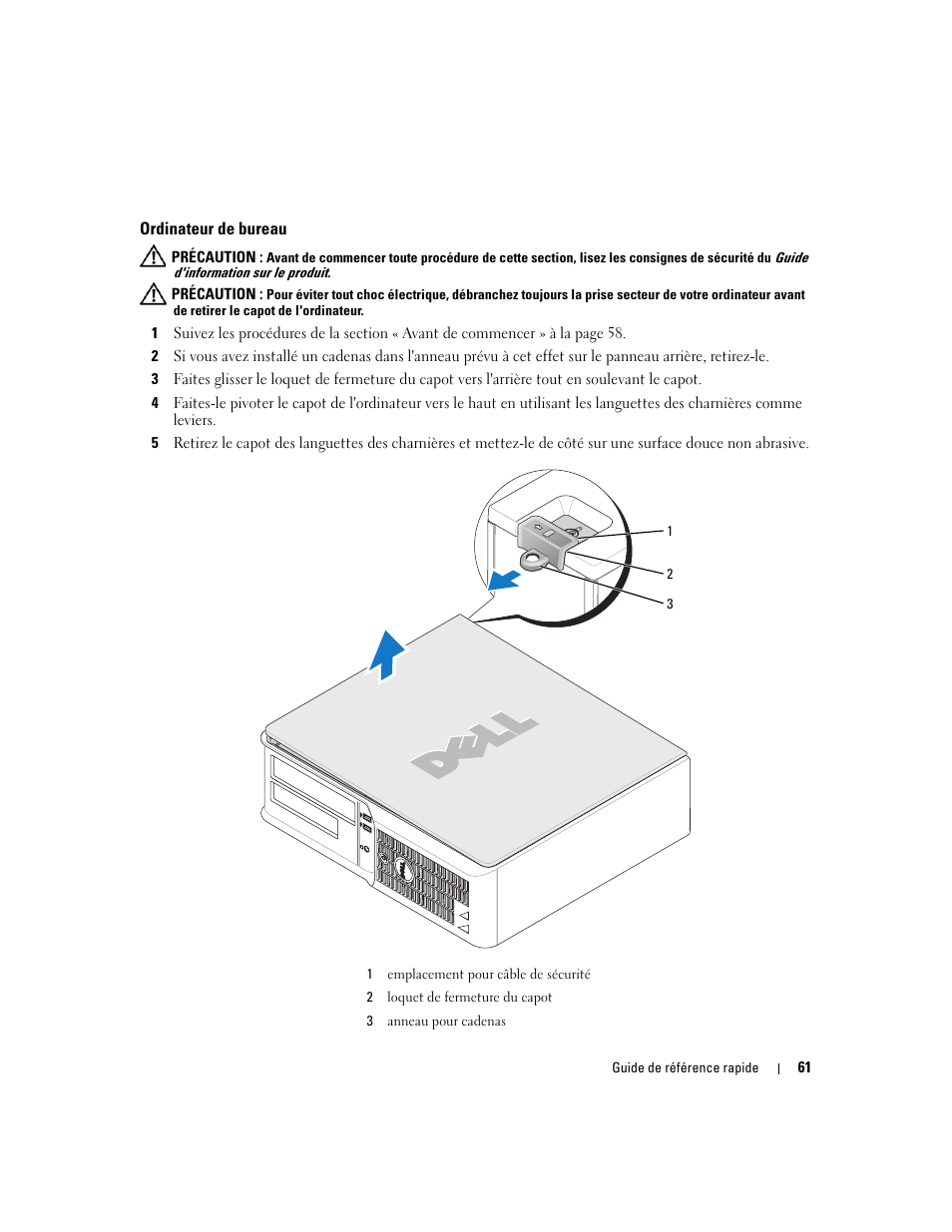 Ordinateur de bureau | Dell OptiPlex 210L User Manual | Page 61 / 128