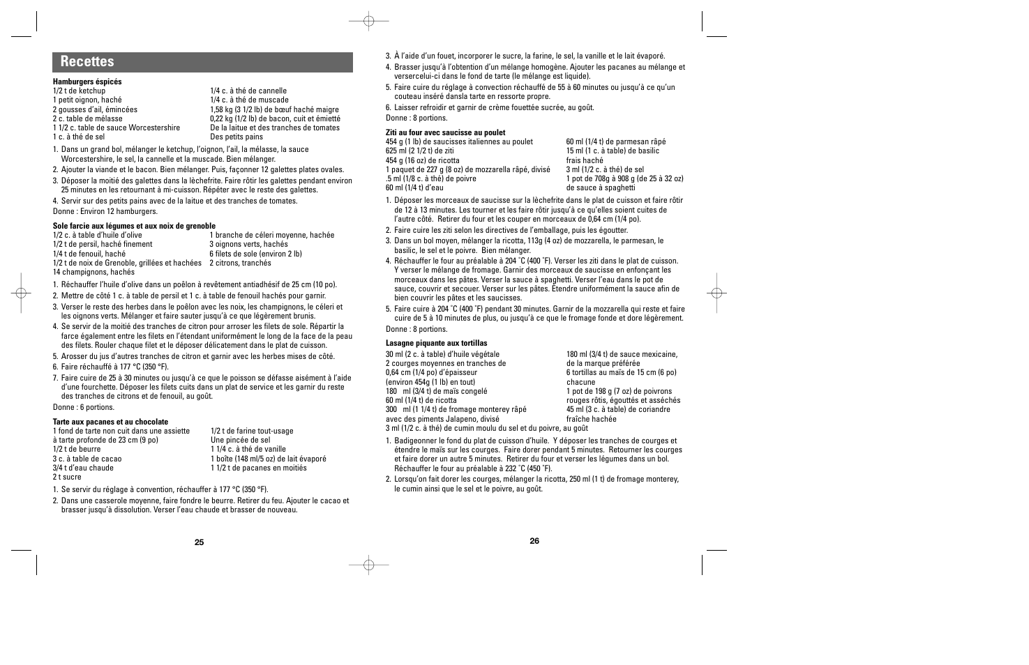 Recettes | Black & Decker CTO9500 User Manual | Page 14 / 17