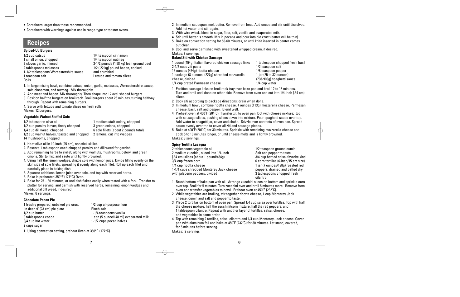 Recipes | Black & Decker CTO9500 User Manual | Page 5 / 17