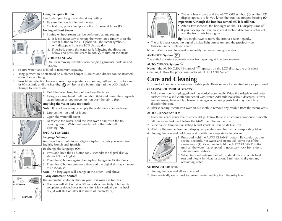 Care and cleaning | Black & Decker D6000 User Manual | Page 5 / 17