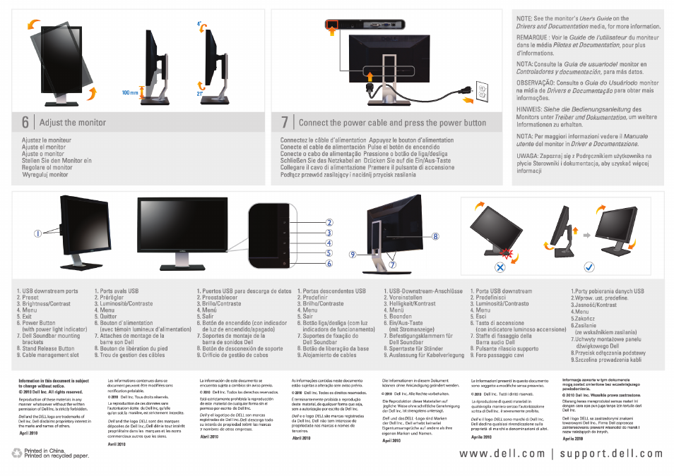 Dell P2311H Monitor User Manual | Page 2 / 2