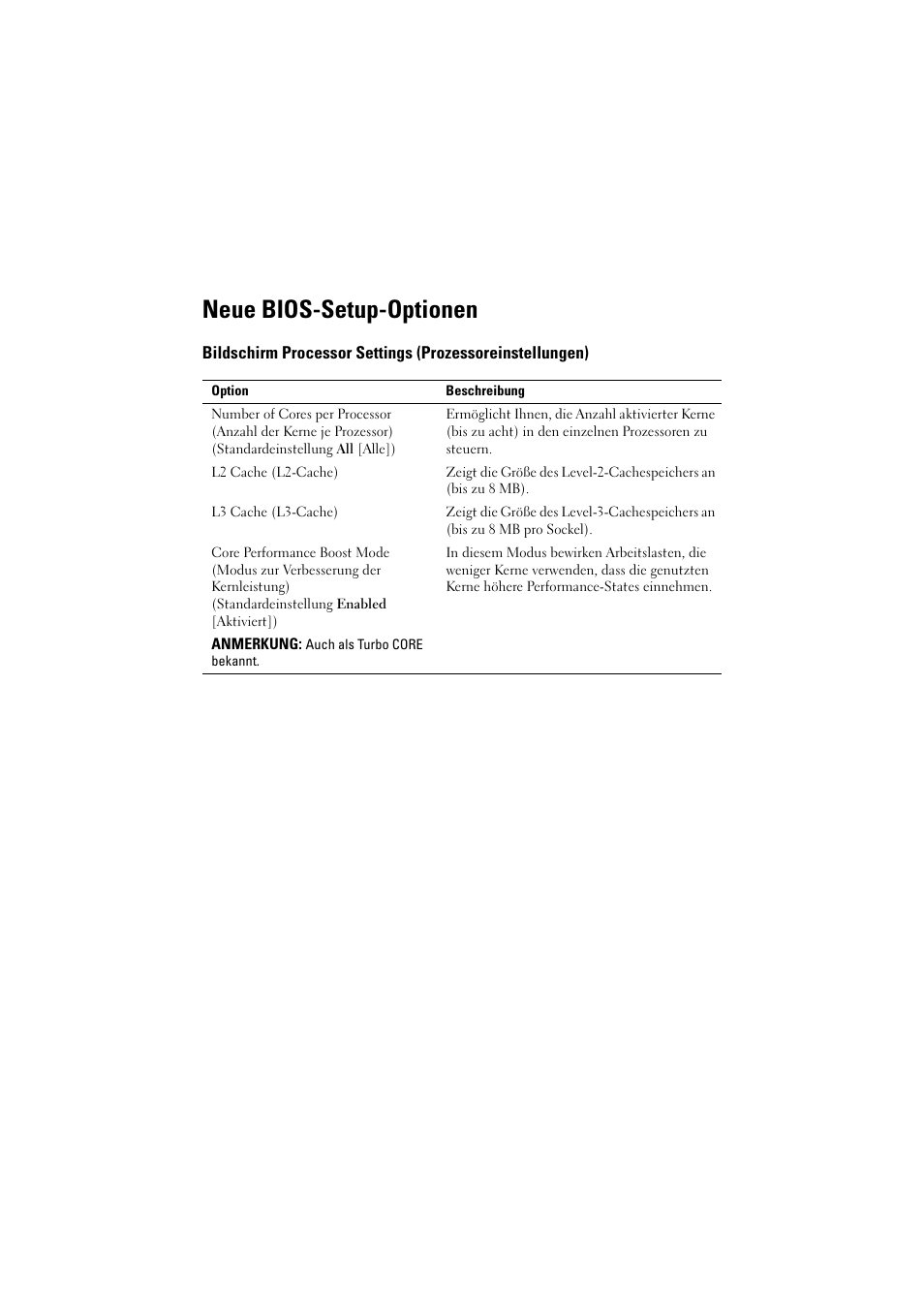 Neue bios-setup-optionen | Dell POWEREDGE R515 User Manual | Page 14 / 27