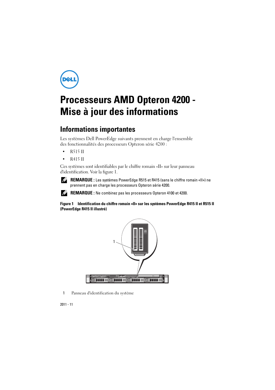 Informations importantes | Dell POWEREDGE R515 User Manual | Page 8 / 27