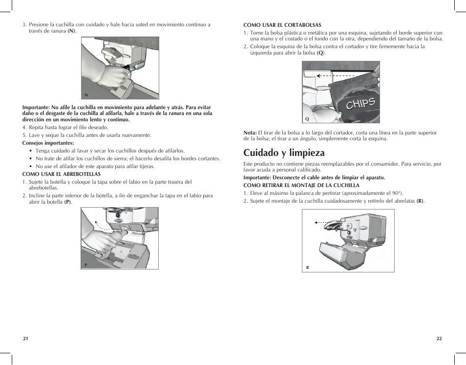 Cuidado y limpieza | Black & Decker CO100B User Manual | Page 12 / 15