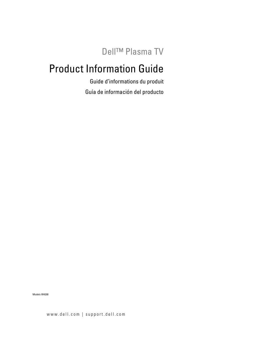 Dell LCD TV W4200 User Manual | 74 pages