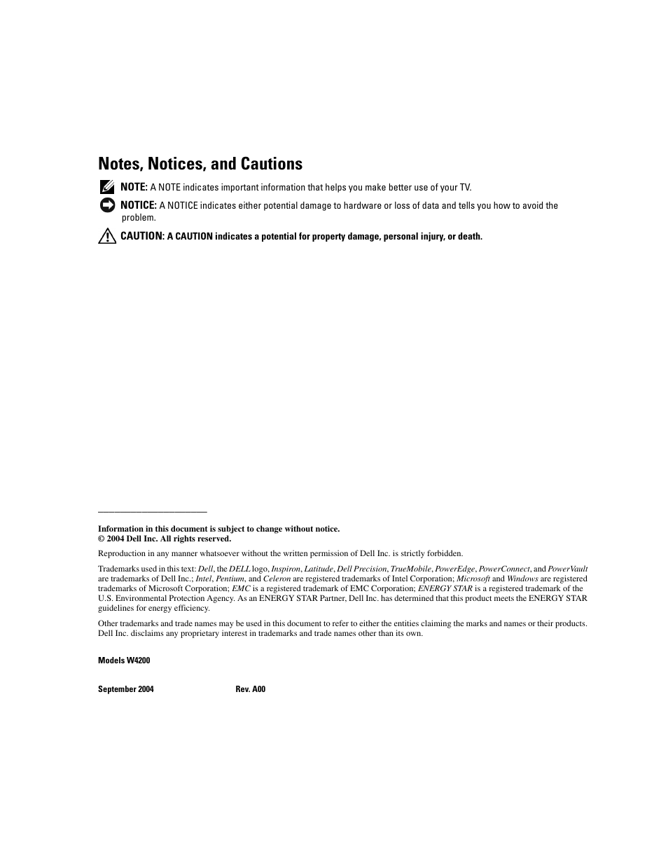 Dell LCD TV W4200 User Manual | Page 4 / 74