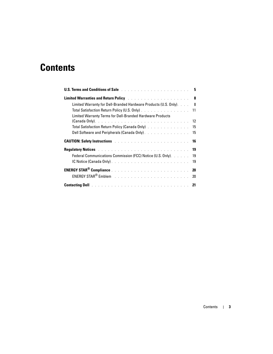 Dell LCD TV W4200 User Manual | Page 5 / 74