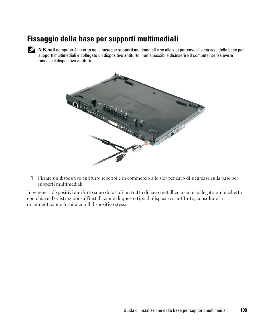 Fissaggio della base per supporti multimediali | Dell Latitude D430 (Mid 2007) User Manual | Page 111 / 142