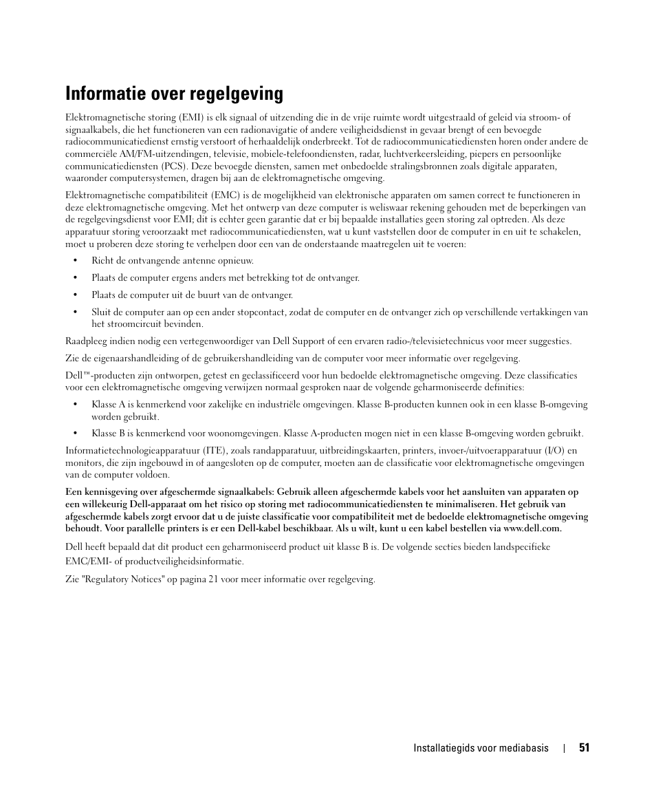 Informatie over regelgeving | Dell Latitude D430 (Mid 2007) User Manual | Page 53 / 142