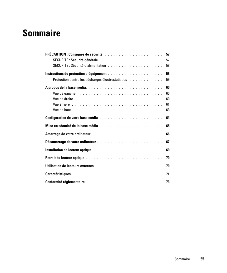 Sommaire | Dell Latitude D430 (Mid 2007) User Manual | Page 57 / 142