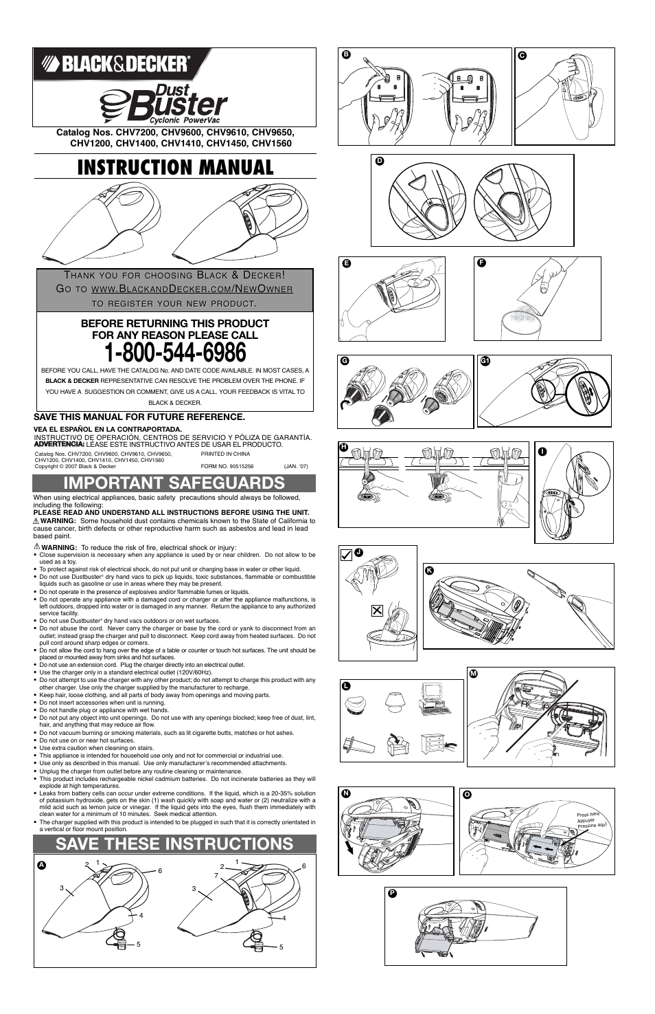 Black & Decker Dust Buster 90515256 User Manual | 4 pages