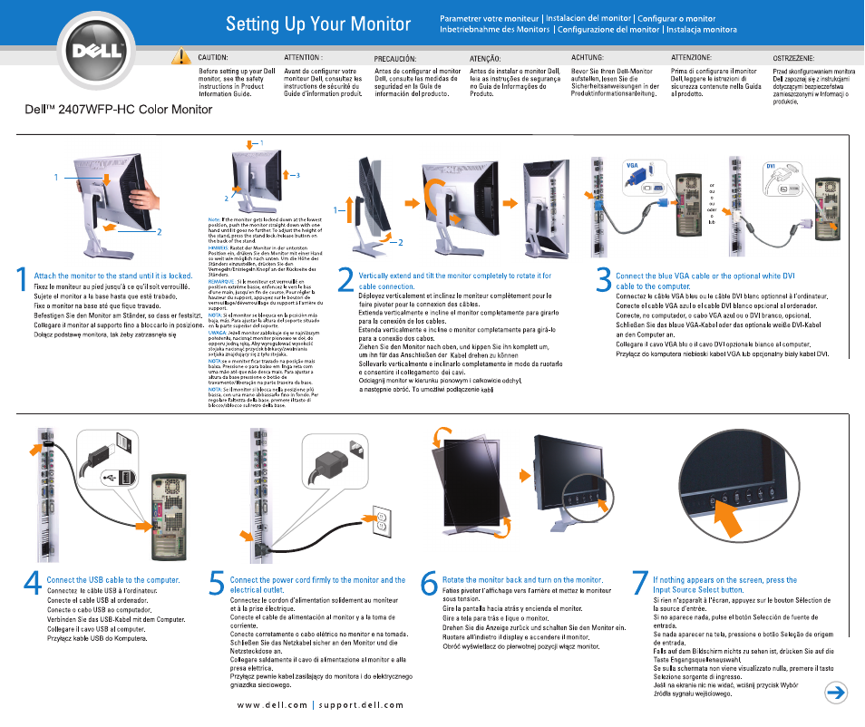 Dell 2407WFP-HC Monitor User Manual | 2 pages