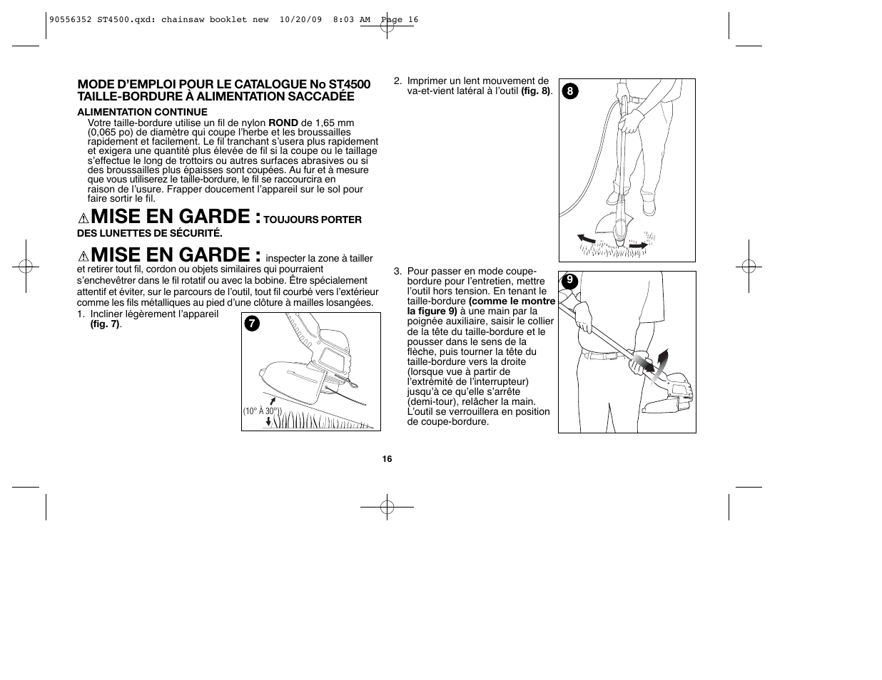 Mise en garde | Black & Decker ST7700 User Manual | Page 16 / 36