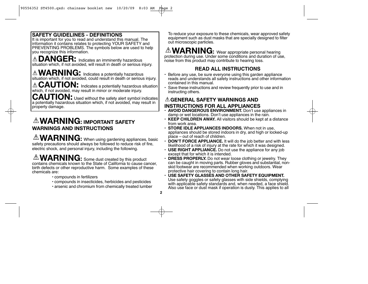 Danger, Warning, Caution | Black & Decker ST7700 User Manual | Page 2 / 36