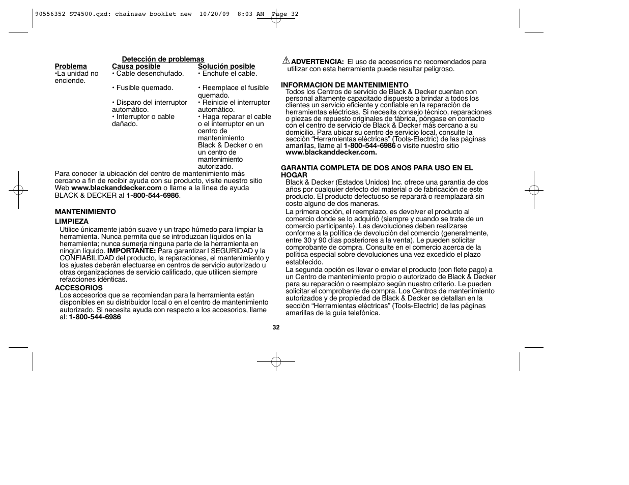 Black & Decker ST7700 User Manual | Page 32 / 36