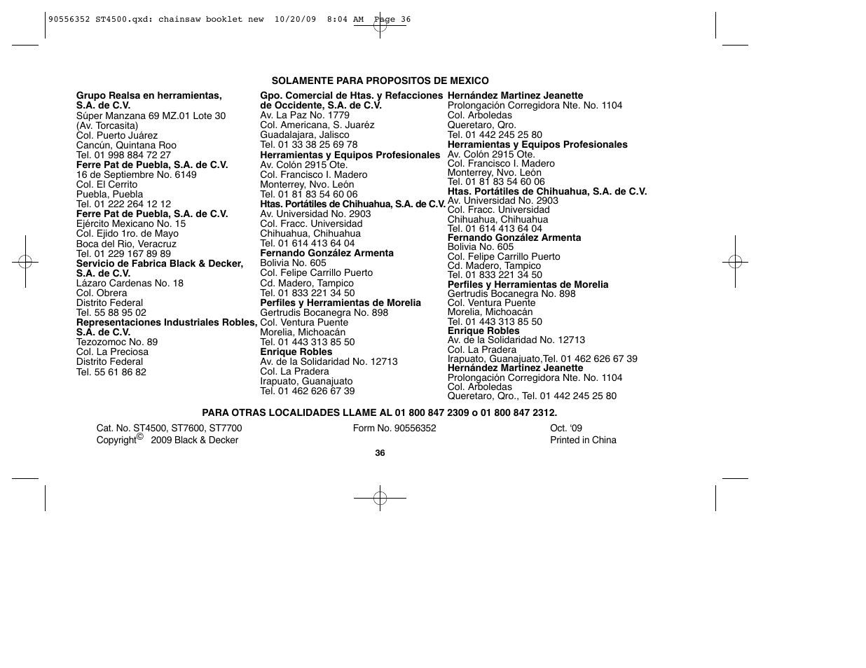 Black & Decker ST7700 User Manual | Page 36 / 36