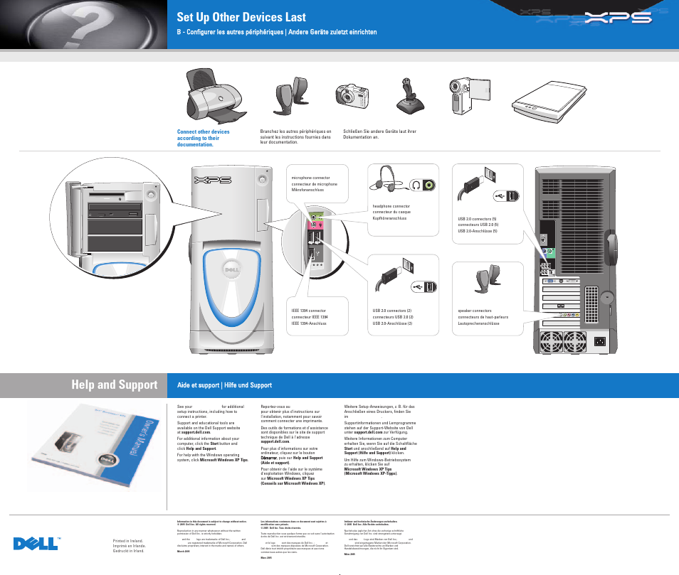 Help and support, Set up other devices last | Dell XPS/Dimension XPS Gen 5 User Manual | Page 2 / 2