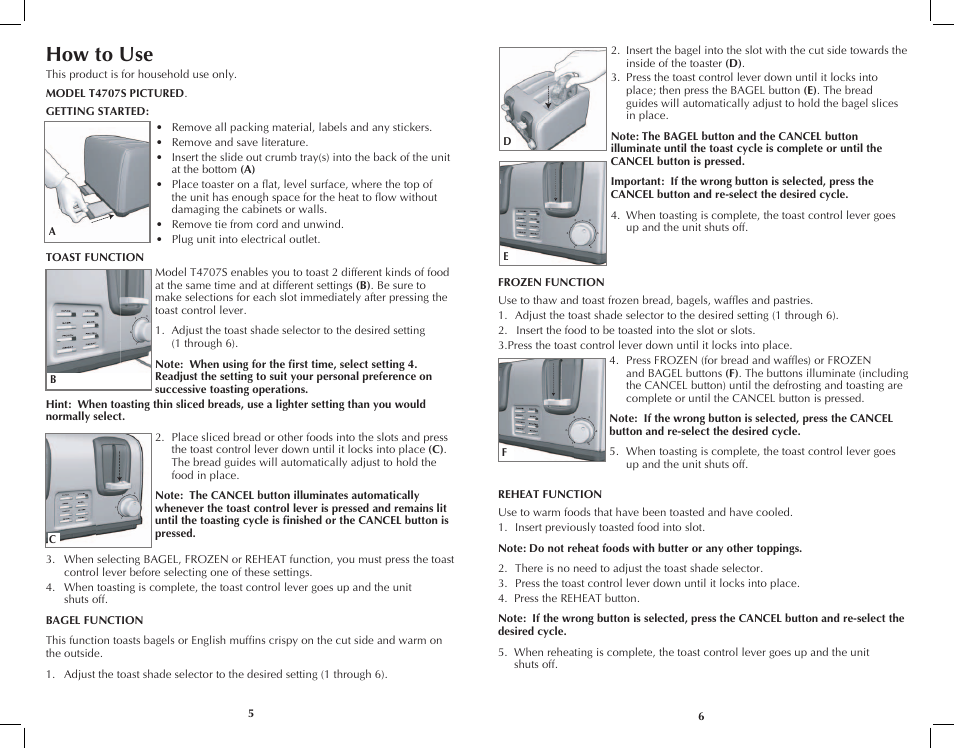 How to use | Black & Decker T2707S User Manual | Page 4 / 17