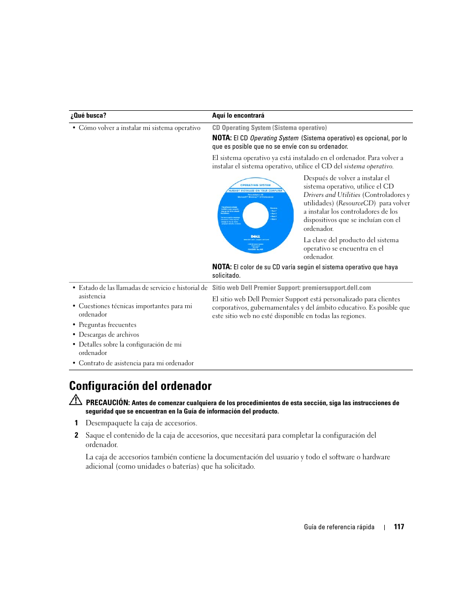 Configuración del ordenador | Dell Latitude 131L User Manual | Page 117 / 132