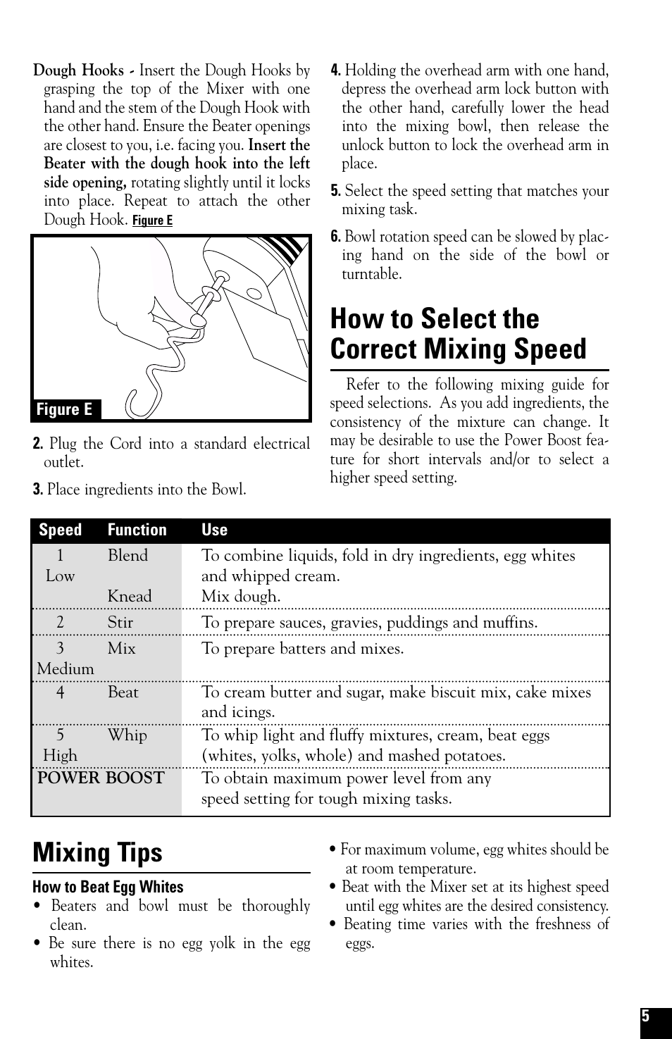 How to select the correct mixing speed, Mixing tips | Black & Decker M275 User Manual | Page 5 / 12