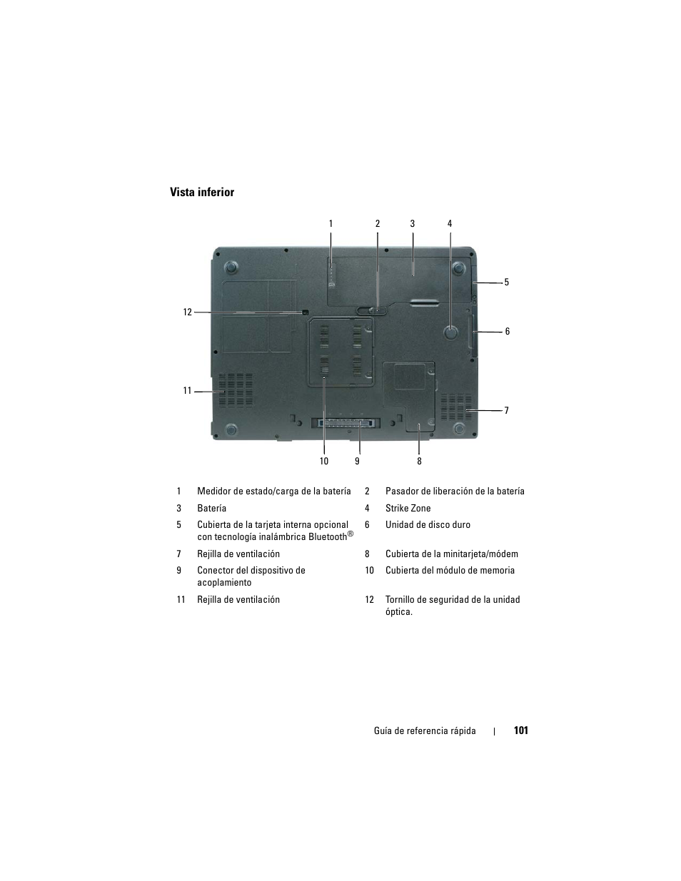 Vista inferior | Dell Precision M6300 (Late 2007) User Manual | Page 101 / 116