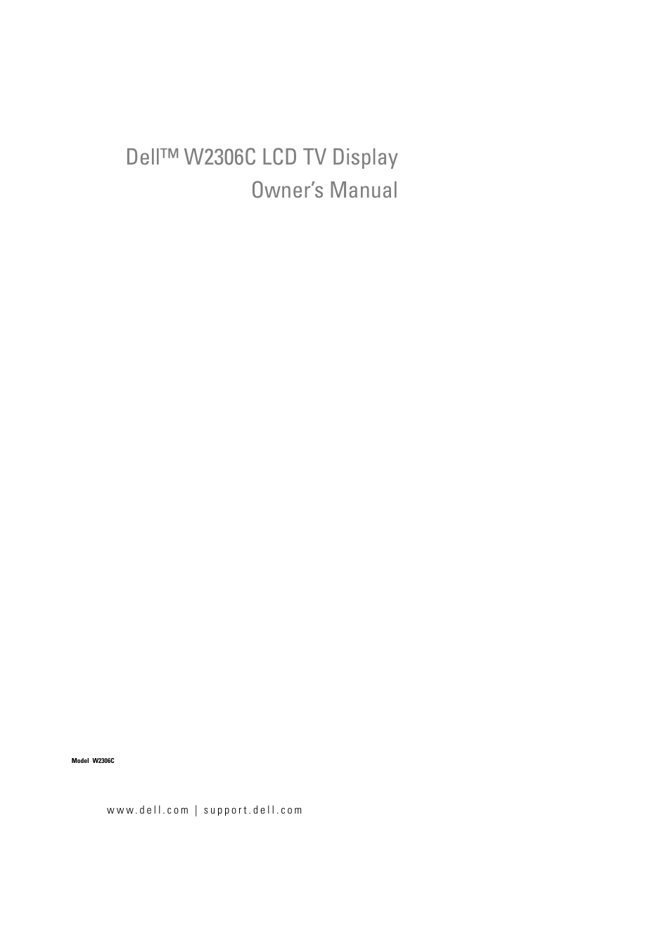 Dell LCD TV W2306C User Manual | 180 pages