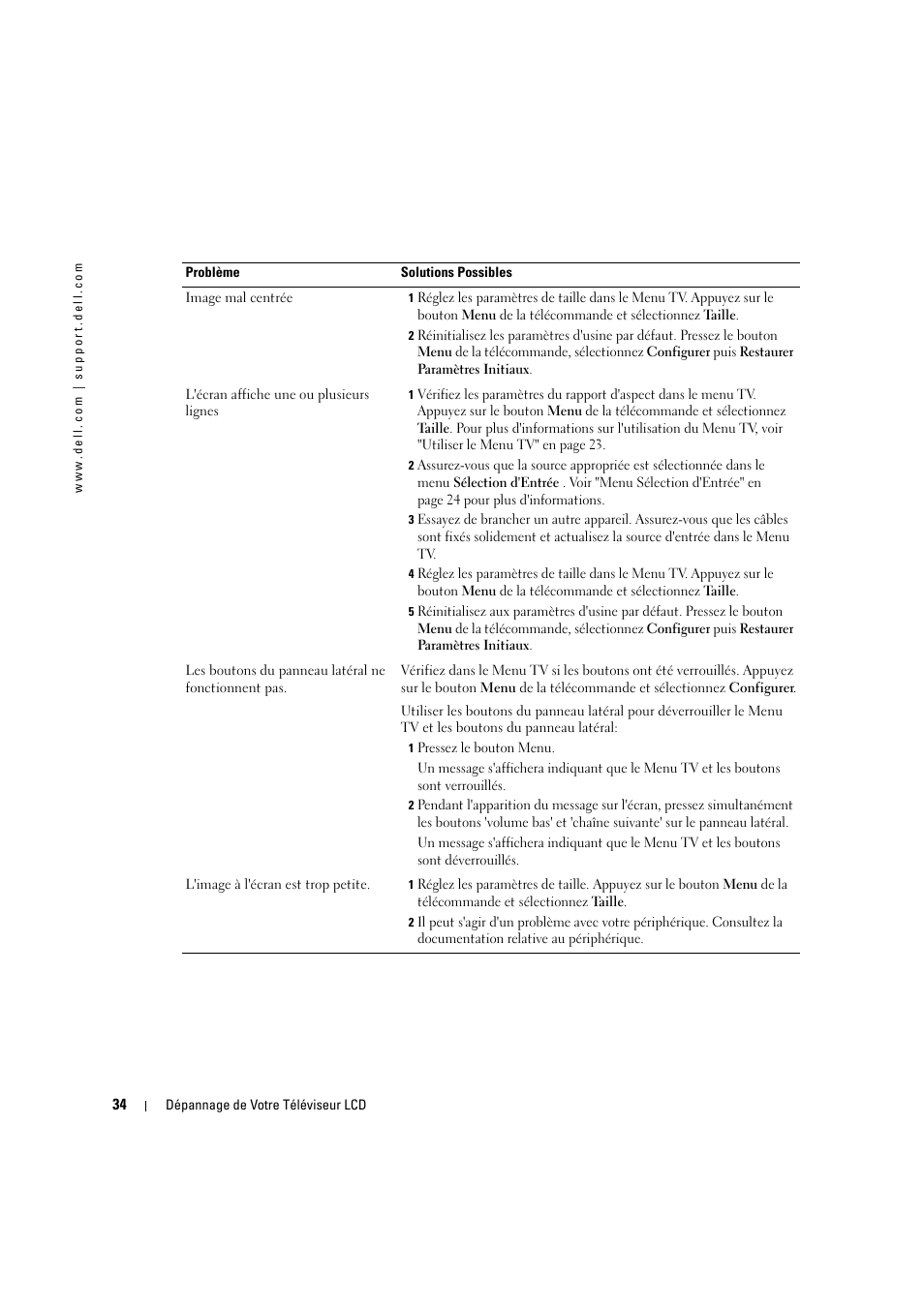 Dell LCD TV W2306C User Manual | Page 154 / 180