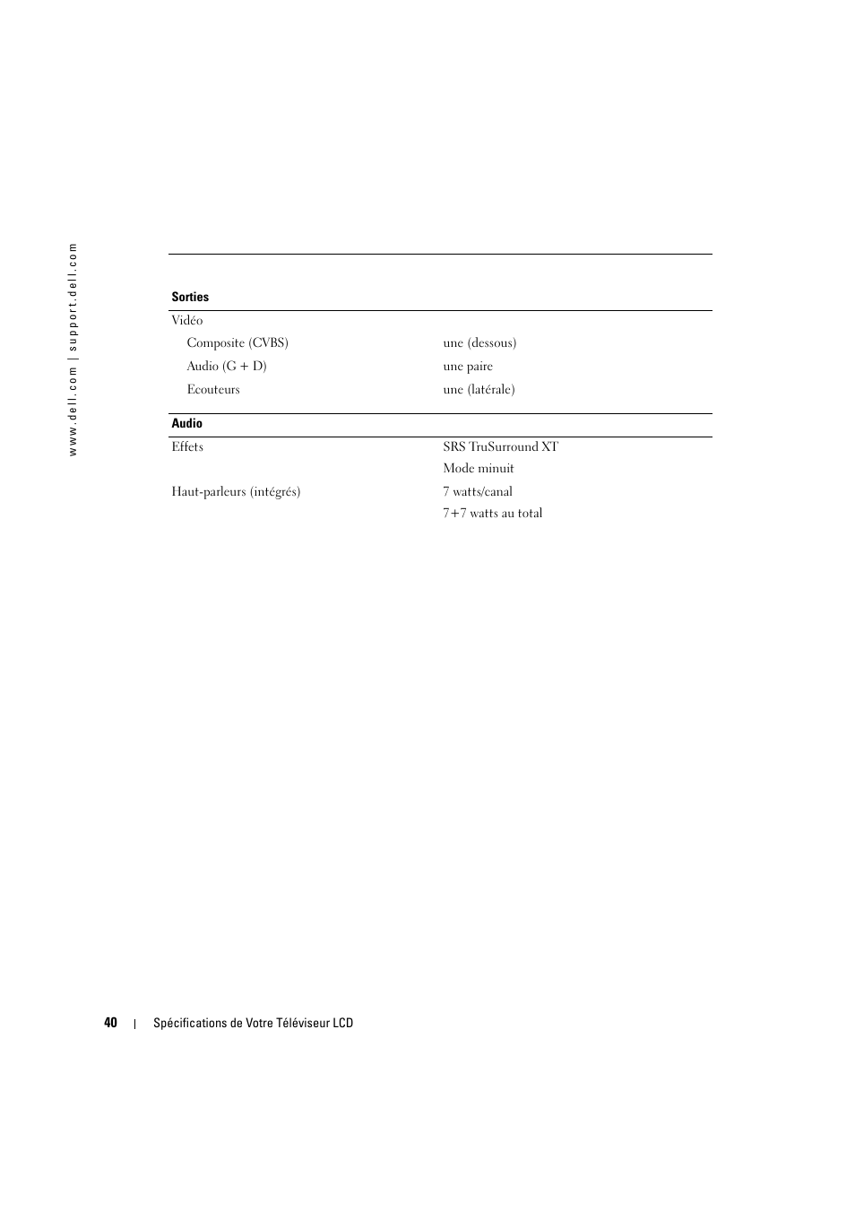 Dell LCD TV W2306C User Manual | Page 160 / 180