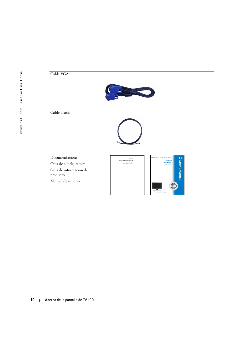 Acerca de la pantalla de tv lcd, Model w2606c tm | Dell LCD TV W2306C User Manual | Page 70 / 180